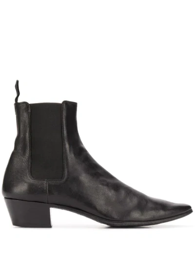 Saint Laurent Dylan Chelsea Boots In Smooth Leather In Nero