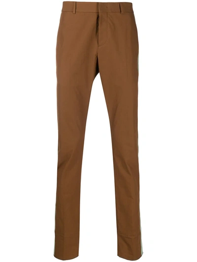 Valentino Contrast Panel Trousers In Brown