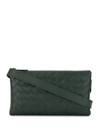 Bottega Veneta Intrecciato Weave Messenger Bag In Green