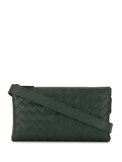 Bottega Veneta Intrecciato Weave Messenger Bag In Green