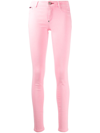 Philipp Plein Mid-rise Super Skinny Jeans In Pink