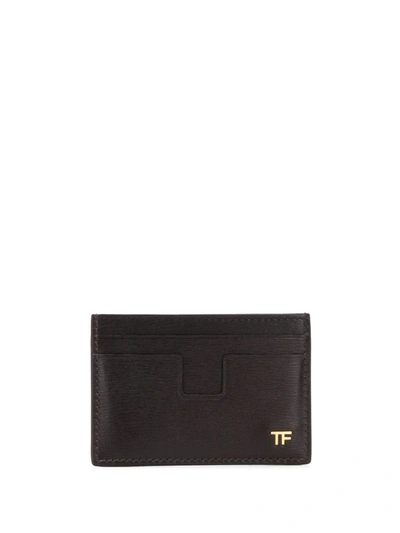 Tom Ford Leather Cardholder In Brown