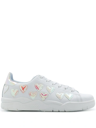 Chiara Ferragni Heart-embellished Low-top Sneakers In White