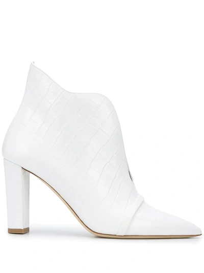 Malone Souliers Clara 浮雕短靴 In White