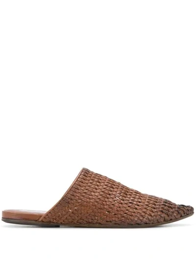 Marsèll Woven Pointed-toe Mules In Brown