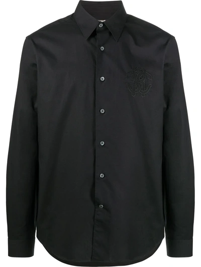 Roberto Cavalli Button-up Tailored Shirt In Black