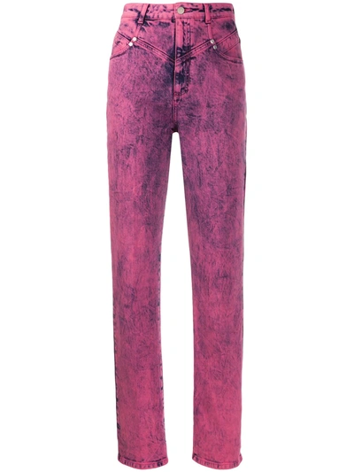 Stella Mccartney High-waisted Bleached Effect Jeans In Pink