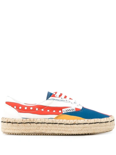 Lanvin Colour-block Espadrille Trainers In White