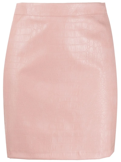 The Andamane Croc-effect Mini Skirt In Pink