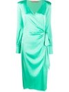 The Andamane Carly Wrap Midi Dress In Green