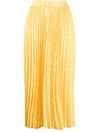 Andamane Pleated Midi Skirt In Yellow