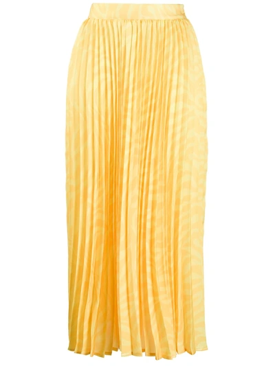 Andamane Pleated Midi Skirt In Yellow