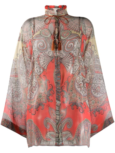 Etro Paisley Print Blouse In Orange