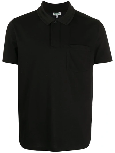 Kenzo Patch-pocket Polo Shirt In Black