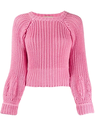 Maison Flaneur Chunky Knit Jumper In Pink