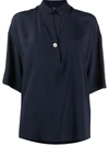 Fay Loose Fit Short Sleeve Shirt In Blue