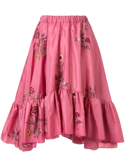 Romance Was Born Queen's Hamlet Flared Skirt In Pink