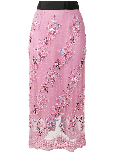 Romance Was Born Petit Trianon Beaded Skirt In Pink