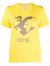 Alberta Ferretti Embroidered Earth T-shirt In Yellow