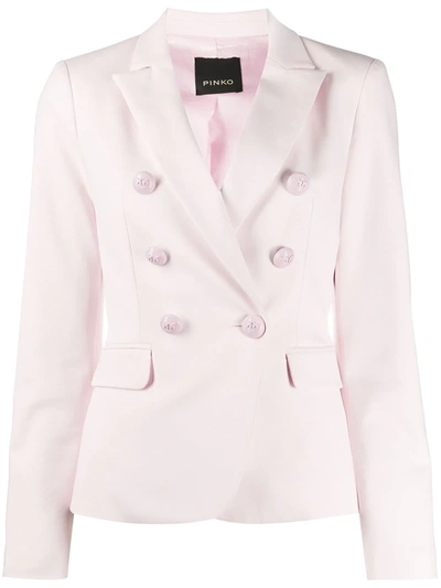 Pinko Double-breasted Fitted Blazer In Pink