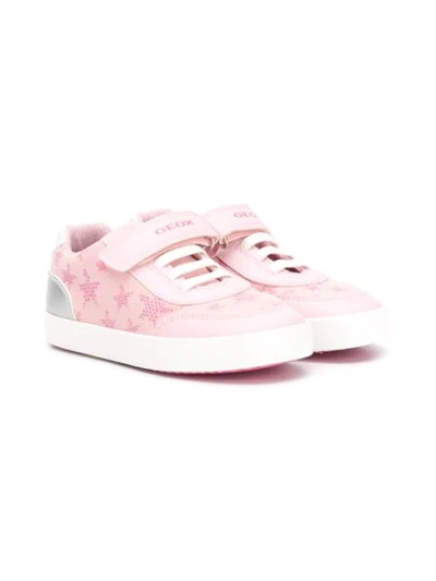 Geox Kids' Graphic Print Trainers In Pink