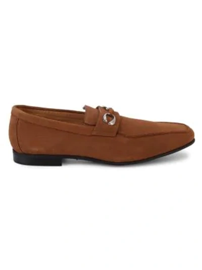 Corthay Cannes Suede Bit Loafers In Castor Tan