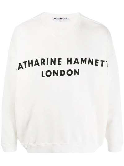 Katharine Hamnett Organic Cotton Logo Sweatshirt In White