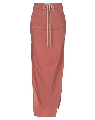 Rick Owens Long Skirts In Brick Red