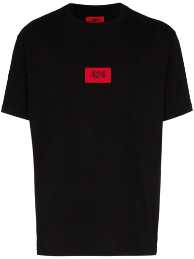 424 Embroidered Logo Cotton T-shirt In Black