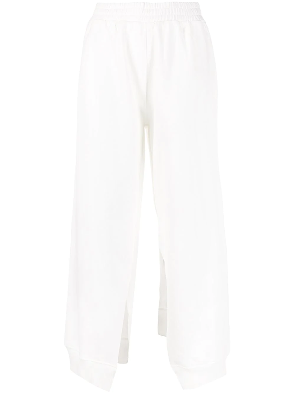 white cotton track pants