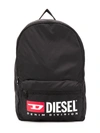 Diesel Kids' Logo Print Nylon Backpack In Black