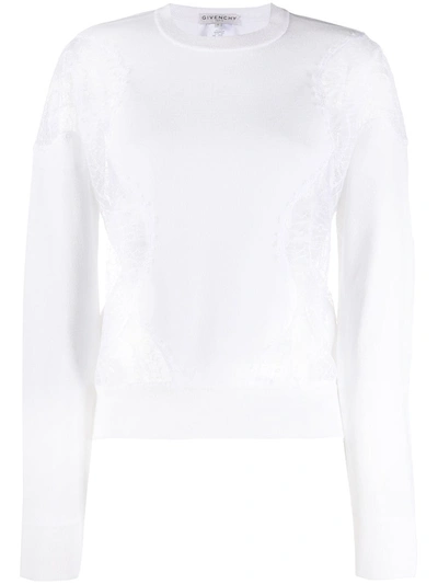 Givenchy Lace Panels Sweatshirt In White
