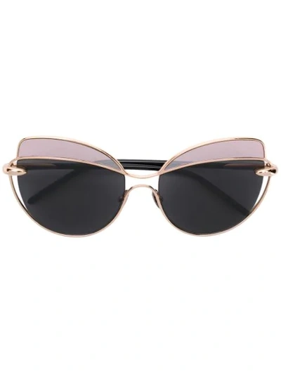 Pomellato Eyewear Two-tone Cat-eye Frame Sunglasses In Black