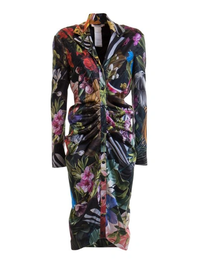 Roberto Cavalli Jungle Patterned Shirt Dress In Multi