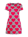 Love Moschino T-shirt Dress With All Over Heart Print In Red