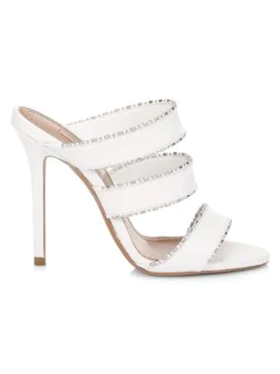 Alaïa Women's Embellished Leather Mules In White