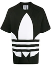 Adidas Originals Big Trefoil Cotton Jersey T-shirt In Black