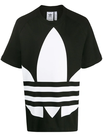 Adidas Originals Big Trefoil Cotton Jersey T-shirt In Black | ModeSens