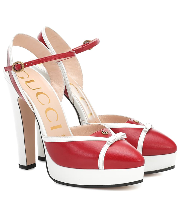 gucci red platform shoes