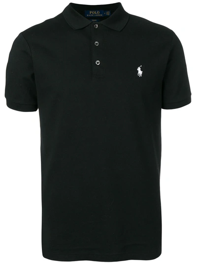 Polo Ralph Lauren Contrast Logo Polo Shirt In Black