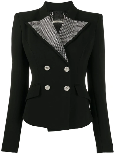 Philipp Plein Double-breasted Embellished Blazer In Black
