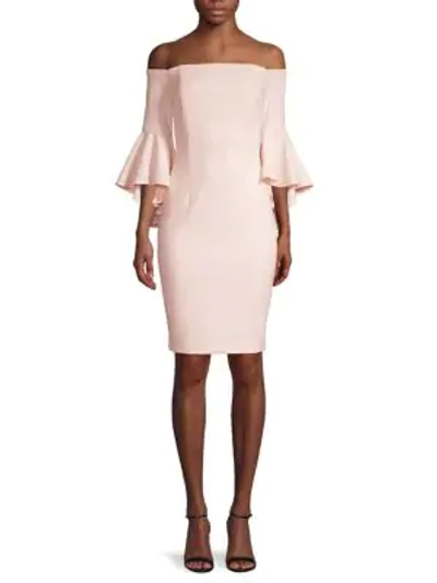 Calvin Klein Off-the-shoulder Bell-sleeve Dress In Blossom