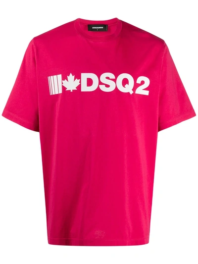Dsquared2 Logo Print T-shirt In Pink