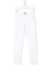 Karl Lagerfeld Kids' Mid Rise Skinny Jeans In White