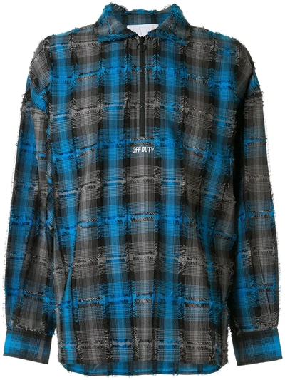 Off Duty Plaid Pullover Shirt In Blue