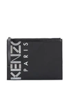 Kenzo Logo Clutch Bag In Black