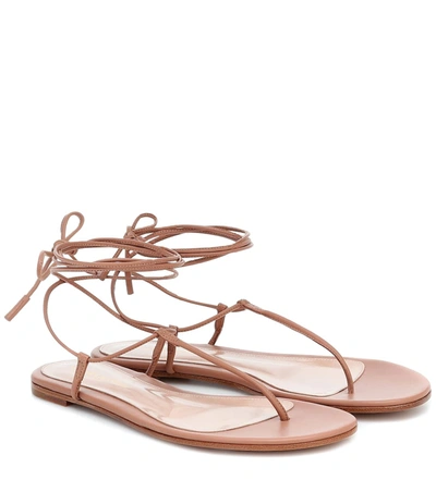 Gianvito Rossi Gwenyth Leather Sandals In Beige