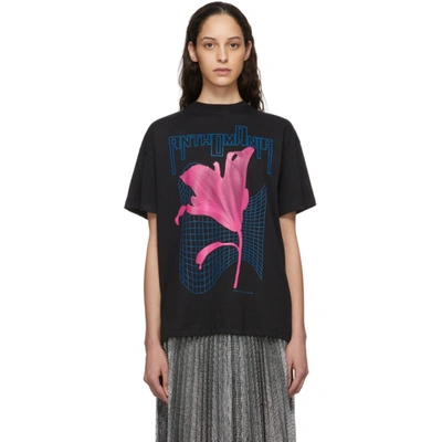 Christopher Kane Oversized Printed Cotton T-shirt In Black
