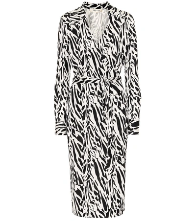 Diane Von Furstenberg Power Wrap-effect Tiger-print Silk-jersey Midi Dress In Multicoloured