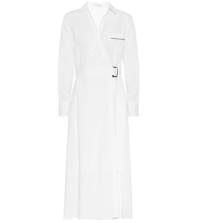 Brunello Cucinelli Cotton-poplin Midi Wrap Dress In White